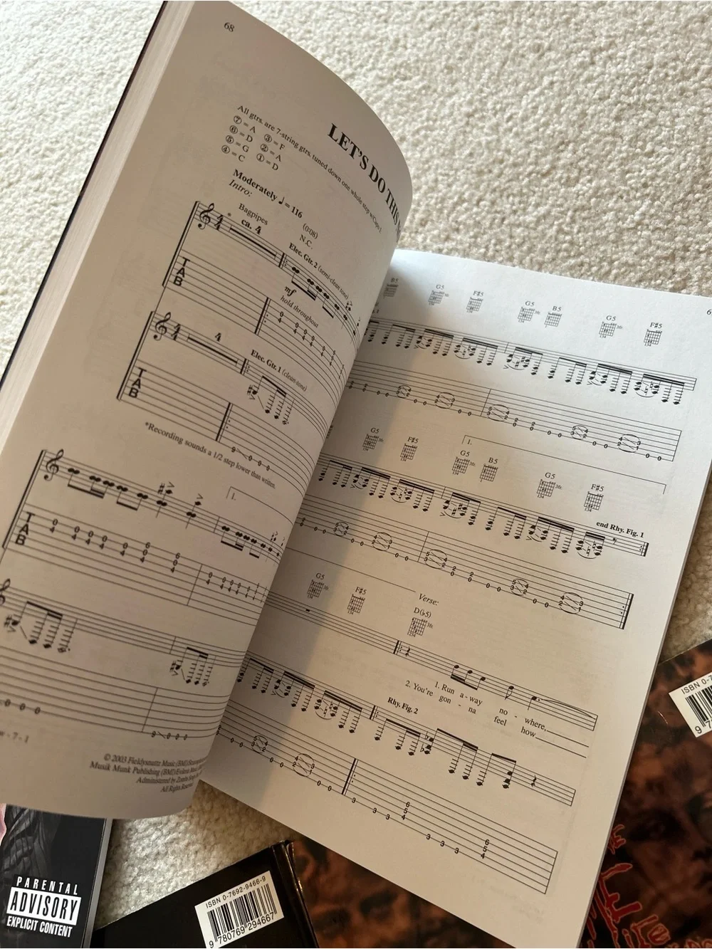 Collection of 6 Korn Authentic Guitar Tab Songbook Sheet Music Vintage